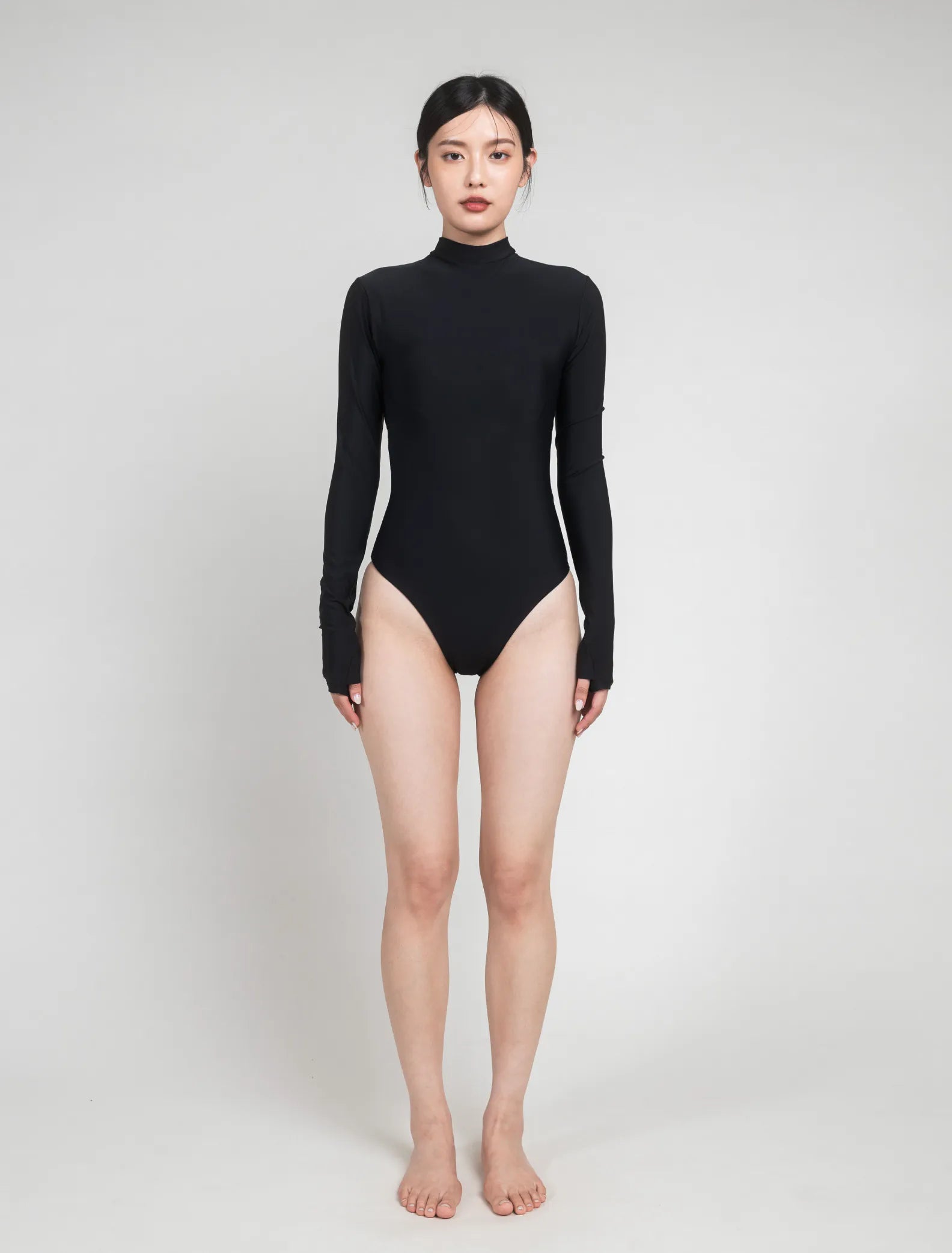 TIMU｜Leopard 連身露背防曬衣(微包臀版) - Black 經典黑