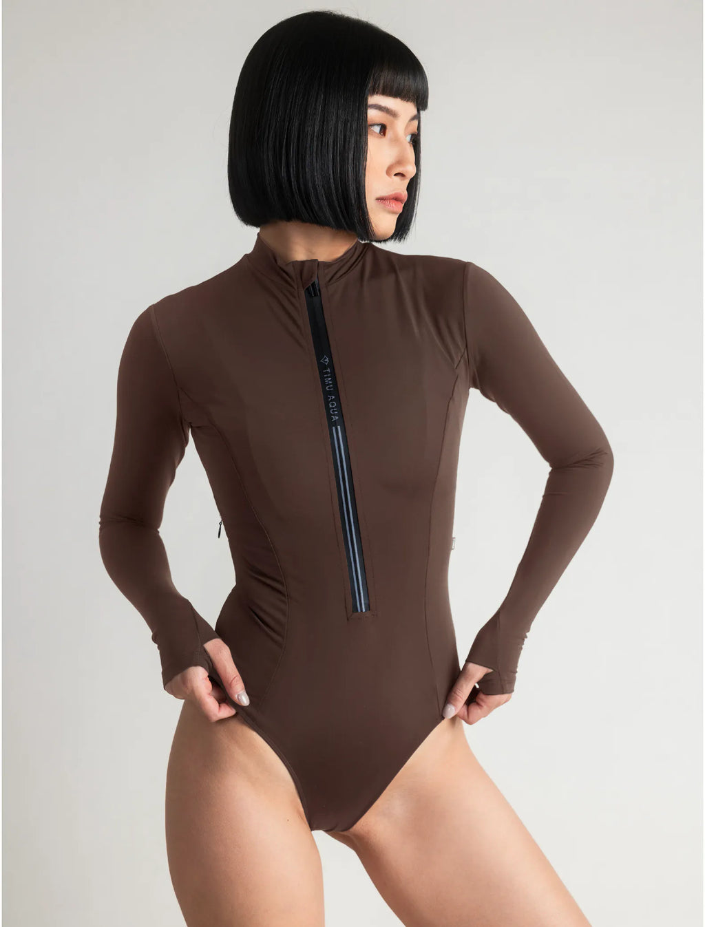 TIMU｜貓女 Catwoman 隱形口袋連身防曬衣 - Nut Brown 堅果棕