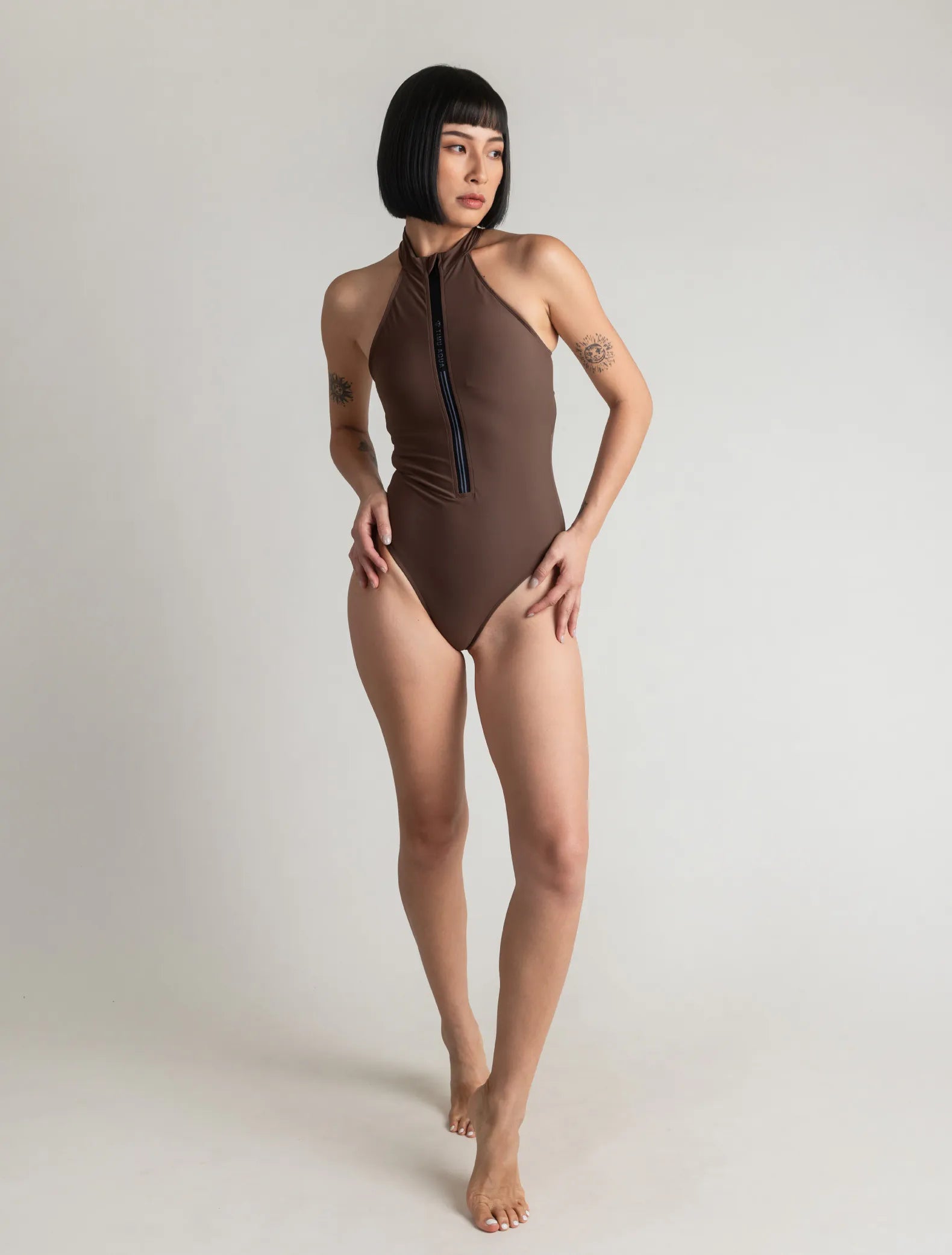 TIMU｜Sphyrna 削肩連身露背款 - Nut Brown 堅果棕
