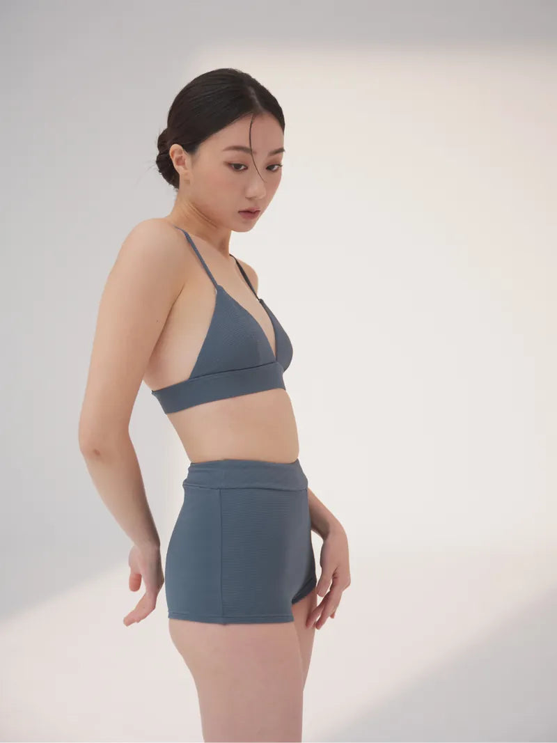 TTSO｜比基尼四角褲 - 羅紋莫藍
