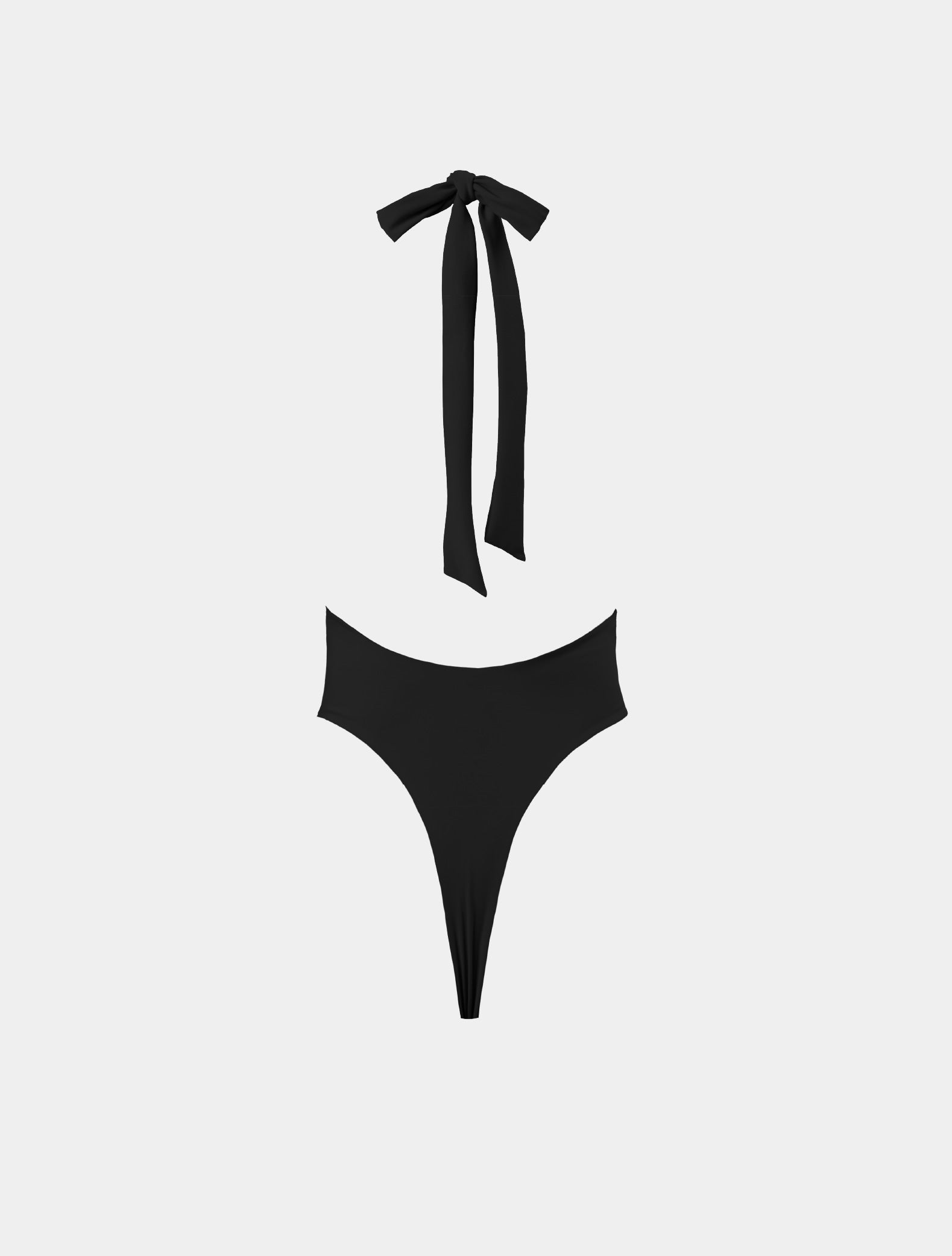 TIMU｜V Deep 深V綁帶連身泳裝 - Black 經典黑