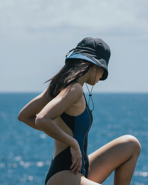 moun moun｜GinJo 削肩小圓領連身 - NECK HALTER SWIMSUIT